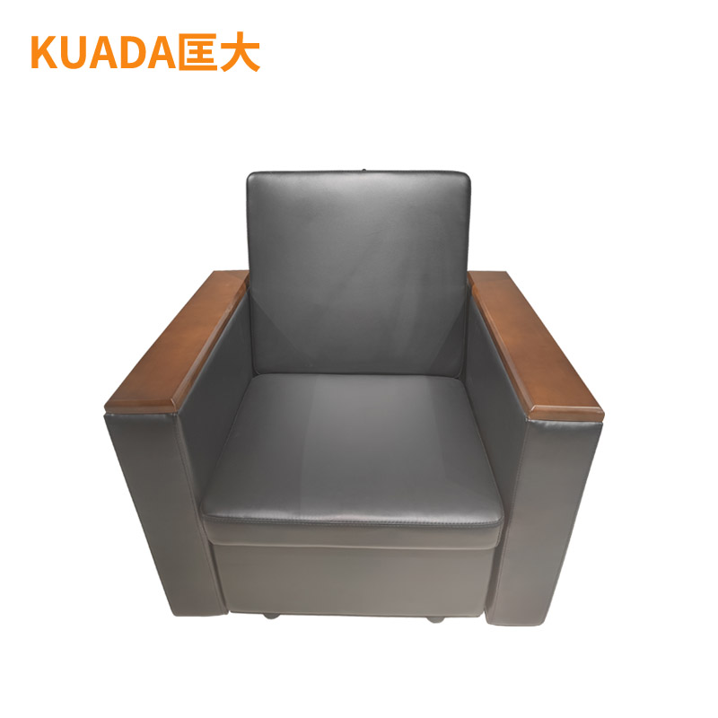 匡大 办公沙发 皮艺沙发 办公室折叠午休沙发 牛皮 单人位 KDT896 黑色