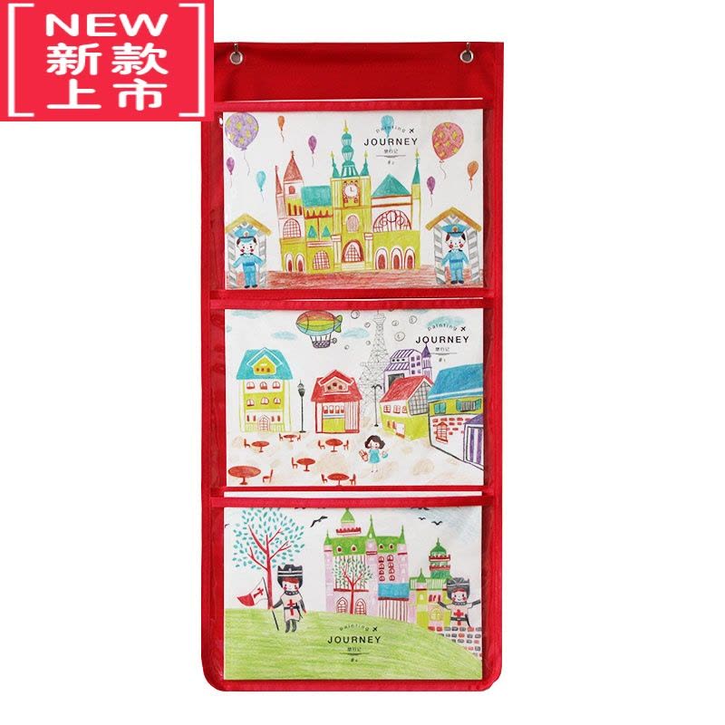 可莉允幼儿园美术作品展示挂袋透明A4图书收纳袋绘本画画书美术展示书袋图片