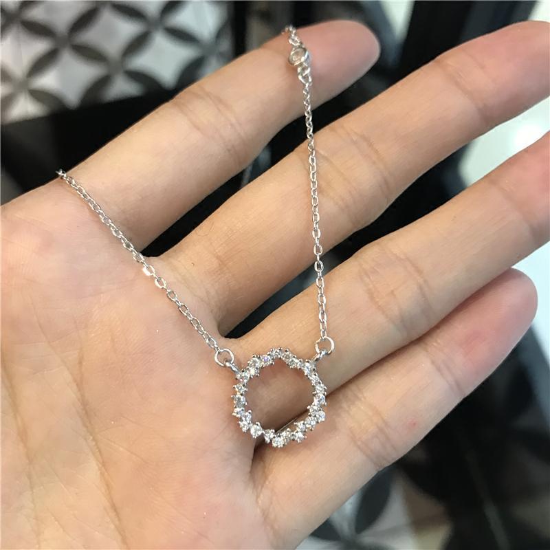 正生圆圈蓝色大海的传说同款项链女锁骨链s925纯银日韩国学生百搭送女朋友老婆生日礼物送女朋友七夕情人节礼物