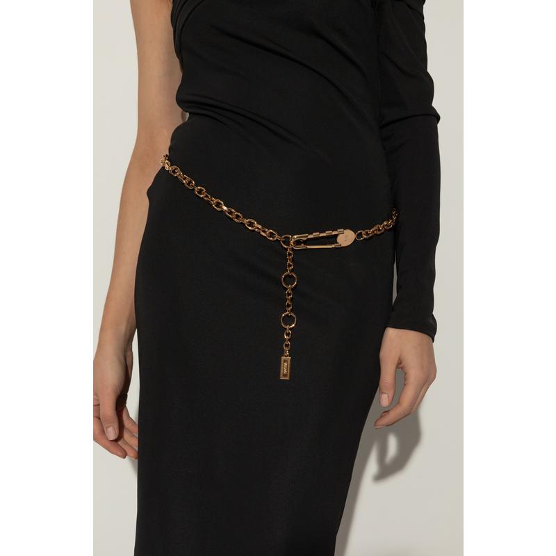 Versace金属时尚腰带 金色链条设计别针扣紧致魅力 时尚显气质腰链高清大图