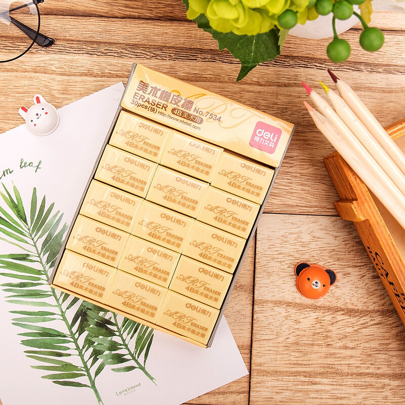 得力7534橡皮擦(混)(块)30块/盒高清大图