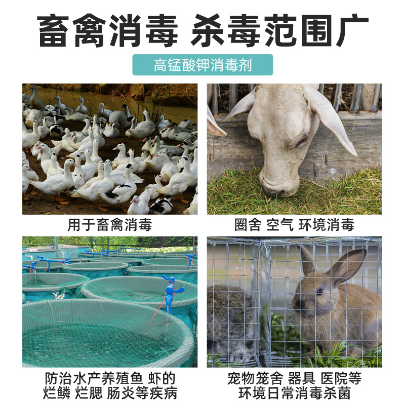 高锰酸钾[养殖厂专用]5斤 高锰酸钾养殖场猪圈消毒水溶液消毒液杀菌专用兽用高猛酸钾