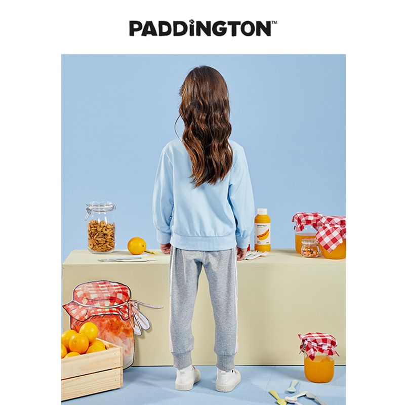 Paddington Bear帕丁顿熊2021女童卫衣春新款卡通熊印花长袖圆领上衣