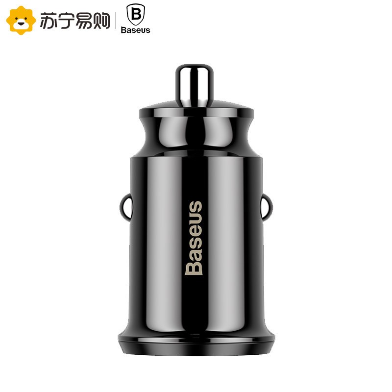 倍思(Baseus)车载充电器汽车点烟器国产一拖二车用双USB接口 电压12V-24VC8-K 一分二手机车充 汽车用品