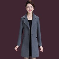 魅言魅语(MeiYanMeiYu)毛呢子大衣女2021冬季新款韩版中长款妈妈装毛呢外套女