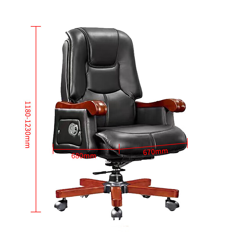 圣斯顿H-625 真皮大班椅老板椅680*670*1180-1230mm(张)黑色高清大图