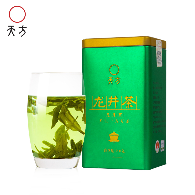 春茶安徽天方茶叶雨前龙井绿茶200g听装 龙井绿茶罐装