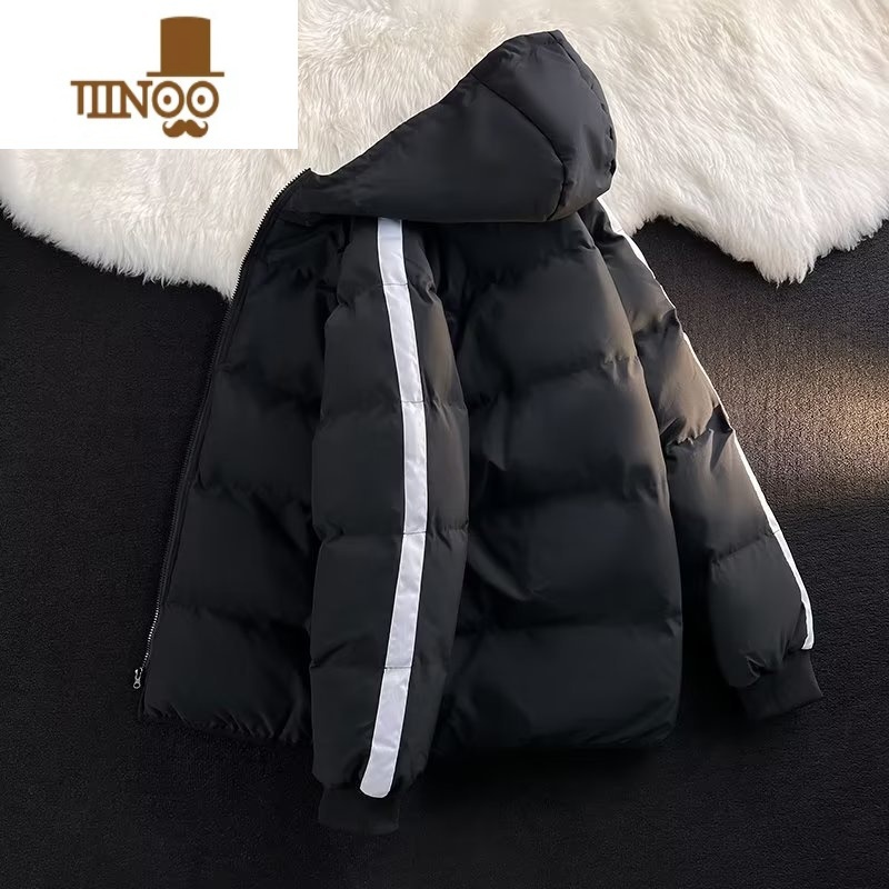 YANXU冬季羽绒棉服外套男痞风宽松保暖学生面包服连帽棉袄休闲棉衣高清大图