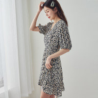 [1.5折价61元]唐狮裙子连衣裙女夏碎花连衣裙韩版甜美可爱风桔梗连衣裙潮