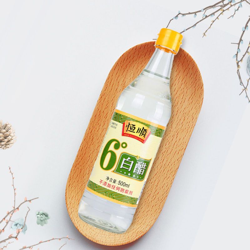 镇江特产 恒顺白醋500ml*6瓶装酸度6度凉拌泡大蒜洗脸泡脚酿造食醋高清大图