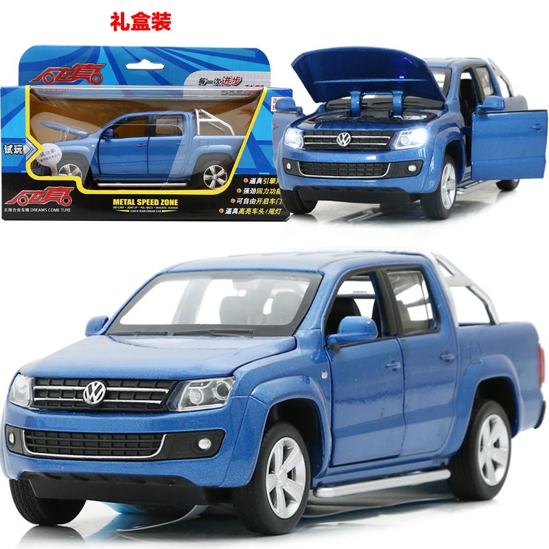 合金车模型福特F150皮卡大众运输车1:32开车3-12岁男孩玩具 89363简装红色皮卡