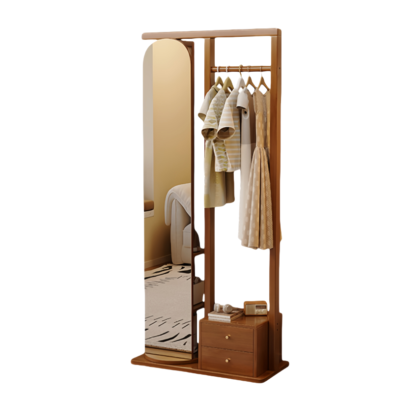 铭思达实木衣帽架80cm个高清大图