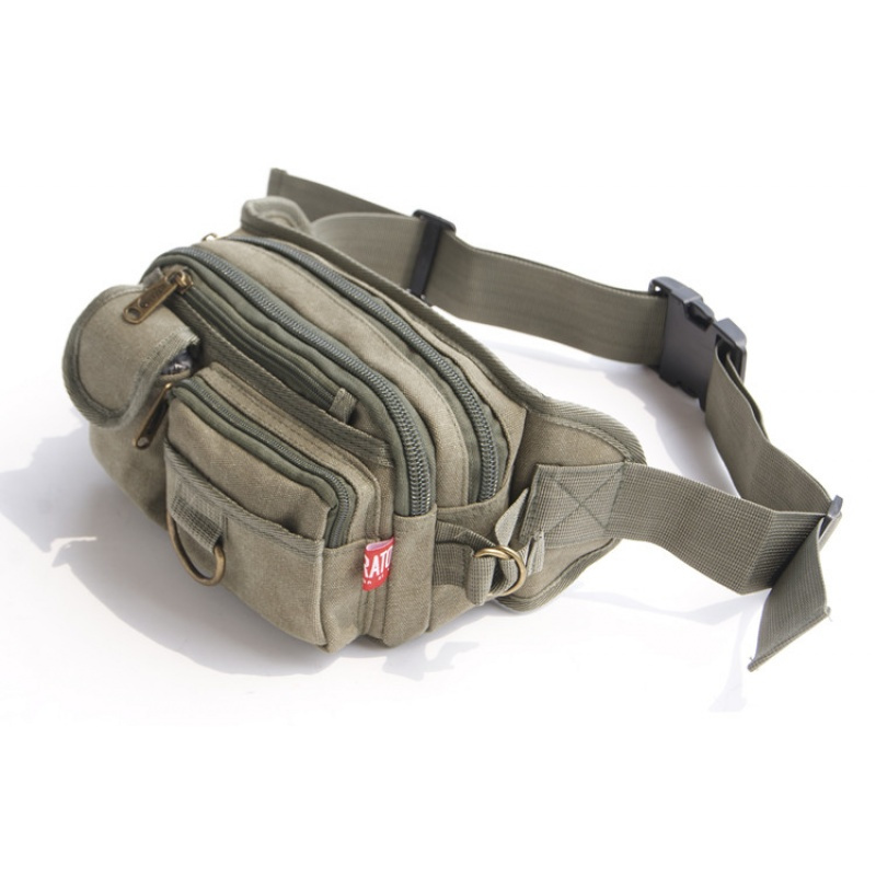 热销男女腰包大容量帆布腰包牛津包时尚多层户外腰包生意收款小包