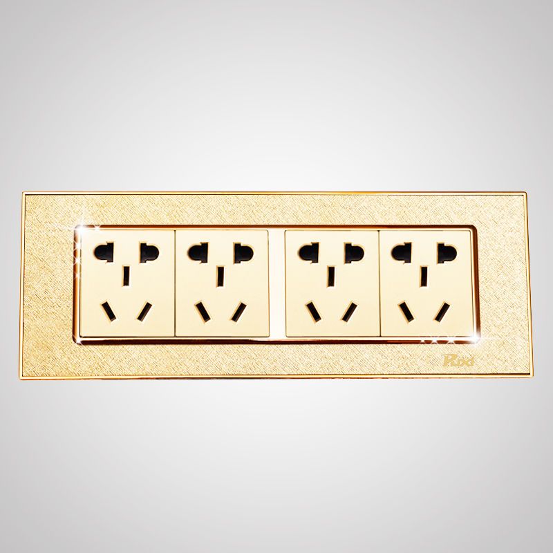 一位五孔 puxi 118型开关插座面板 墙壁暗装香槟金色四位五孔插座十二