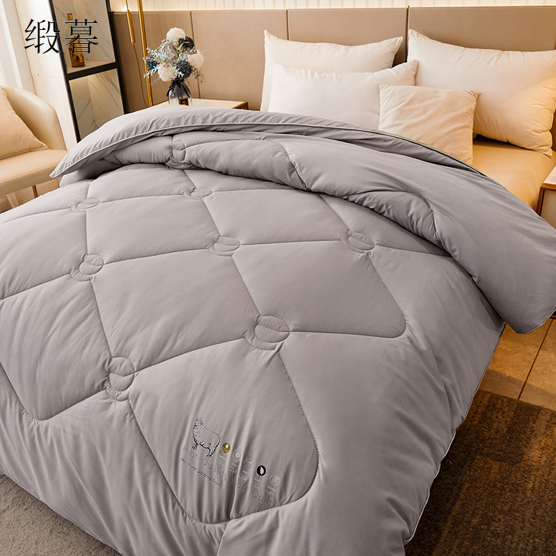 缎暮 A类新西兰羊毛被子冬被芯加厚保暖礼品被 多款可选 200*230CM 条(8斤)高清大图