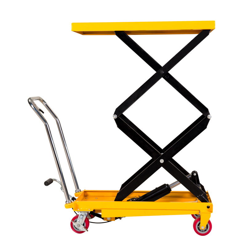 慧采云手动液压升降平台车简易可移动式手推车小型搬运装卸车升降机