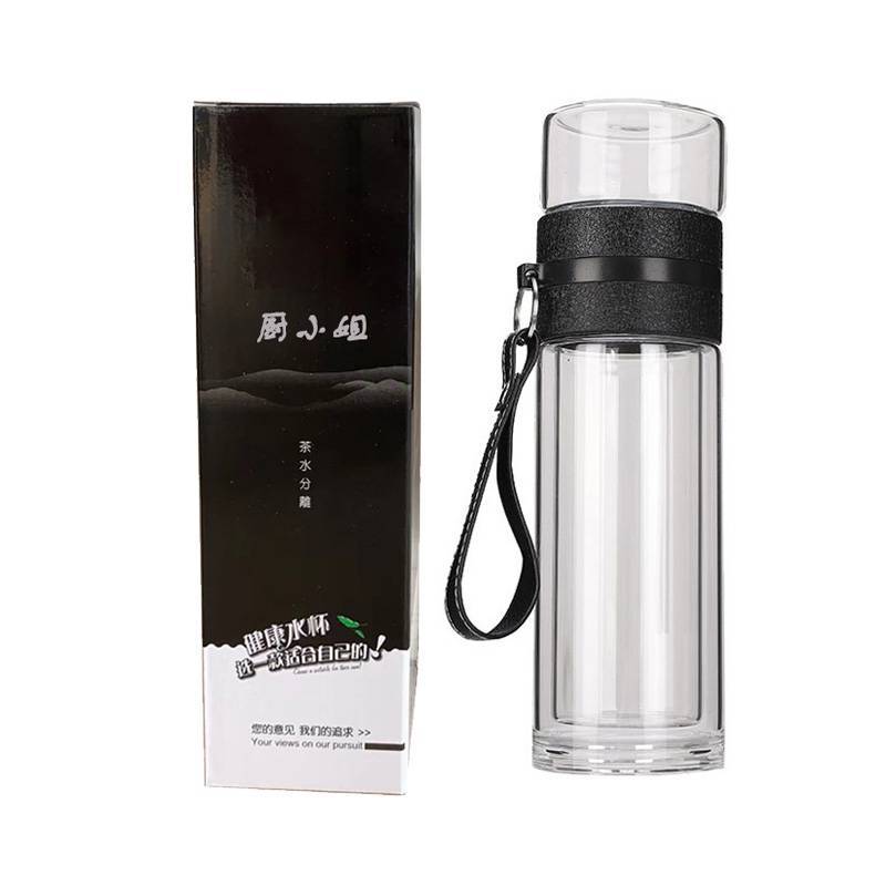 厨小姐便携茶水分离泡茶玻璃杯300ML/CXJ-SY013个