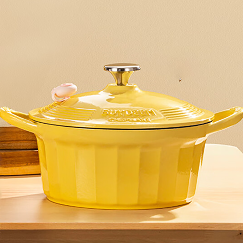 【内蒙地区可发】北鼎 CP551 珐琅锅焖炖锅 小鹅黄 25cm