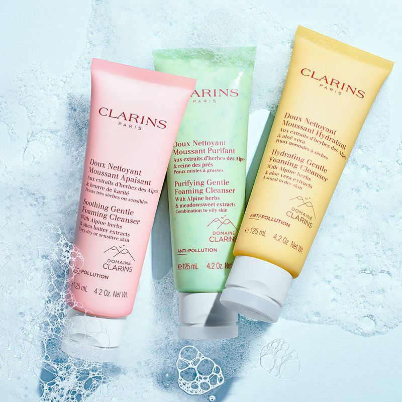 CLARINS 娇韵诗 舒缓泡沫洁面膏125ml 洗面奶 控油平衡 深层清洁 各种肤质通用