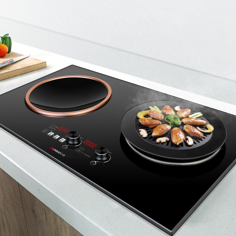 电磁炉双灶嵌入式 电磁灶大功率双头 电磁炉双灶套装 台式镶嵌式双磁