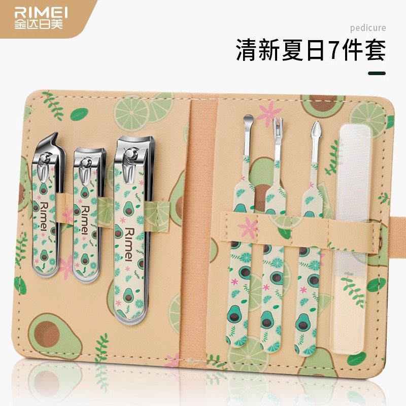 金达日美指甲剪刀套装家用高档精致指甲钳挖耳勺指甲剪工具N8169 4绿象指甲钳【5件套】