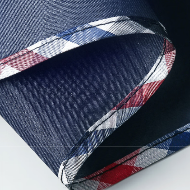 天堂加大雨伞三折3311E碰晴雨两用商务伞经典格纹10K大雨伞藏青伞下113CM高清大图