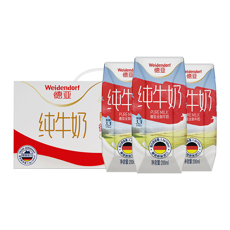 德亚全脂牛奶200ml12