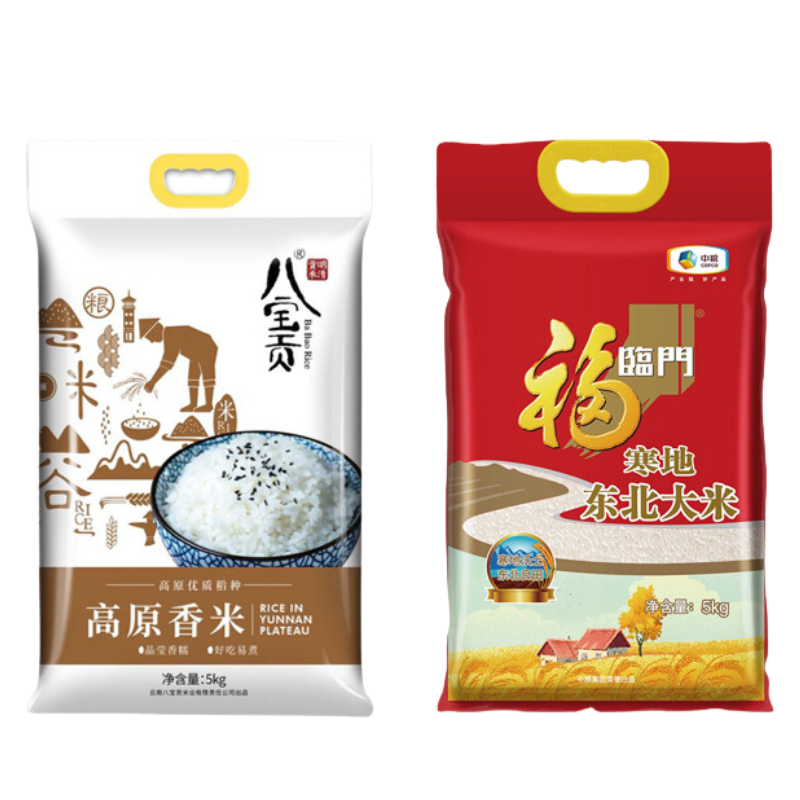 八宝贡米5kg*1+高原八宝香米4kg*1+福临门米5kg*1+滇雪油4L*1+面包工坊礼盒420g*1高清大图