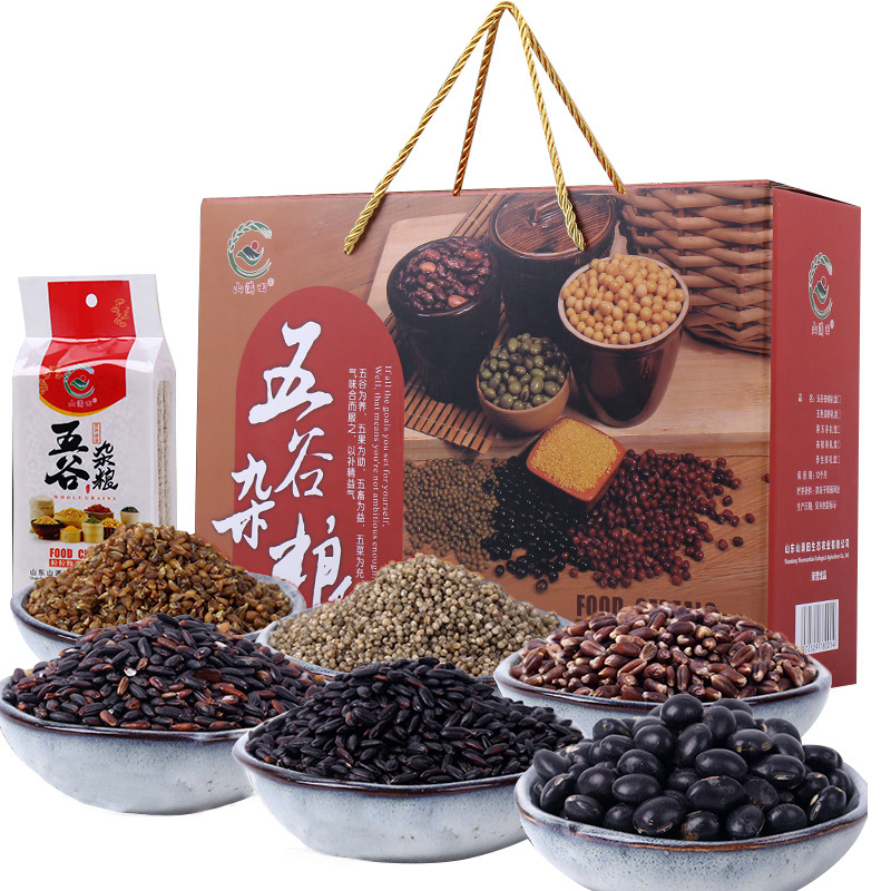 山满田 黑五谷礼盒6袋2250克双层真空装粗粮礼盒春节礼品高清大图