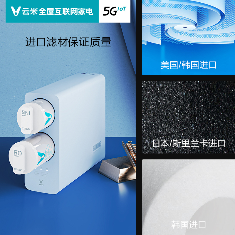 云米软水机全屋净水系统净水器智能家电管线机套餐蓝调600+前置