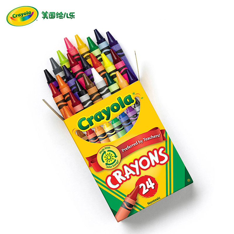绘儿乐crayola 蜡笔24色彩色儿童绘画涂鸦进口安全防水52-3024