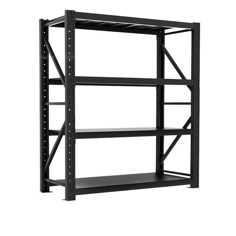 慧采云 钢制中型货架储物架货架仓储置物架产品整理架承重400KG/层 黑色主架1200*500*2000mm