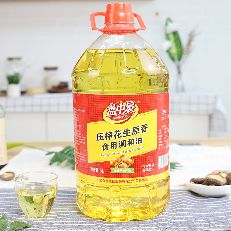 加加 盘中餐压榨花生原香食用调和油5L