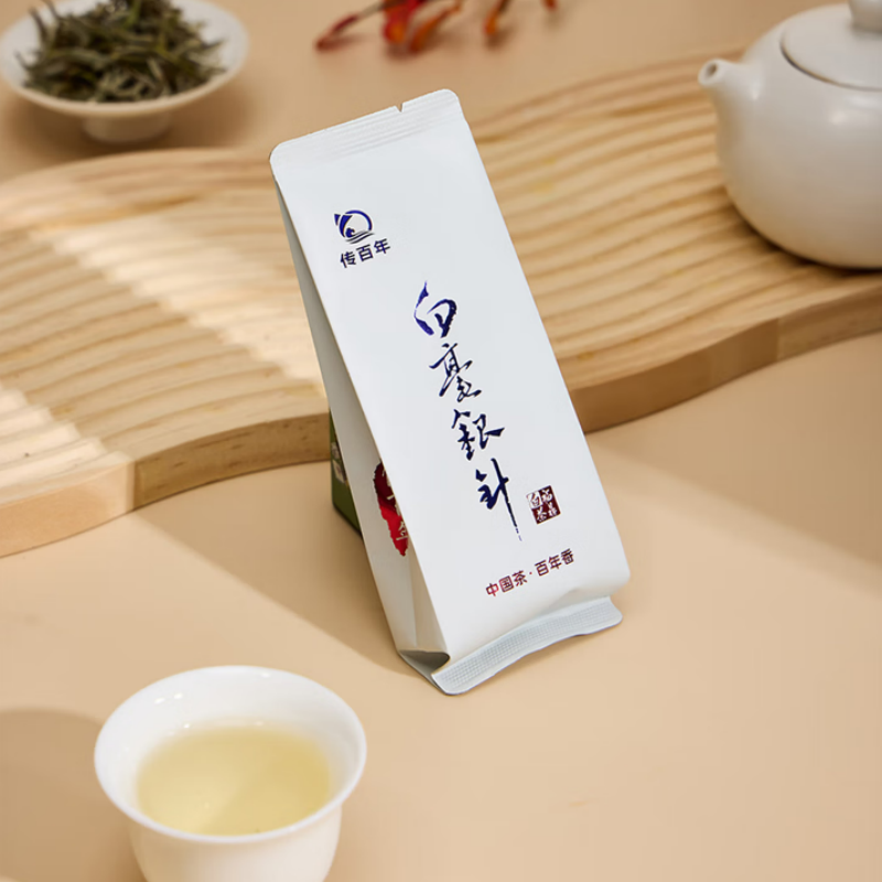 传百年茶叶 福鼎白茶白毫银针礼盒装 60g/盒(5g*12泡)高清大图