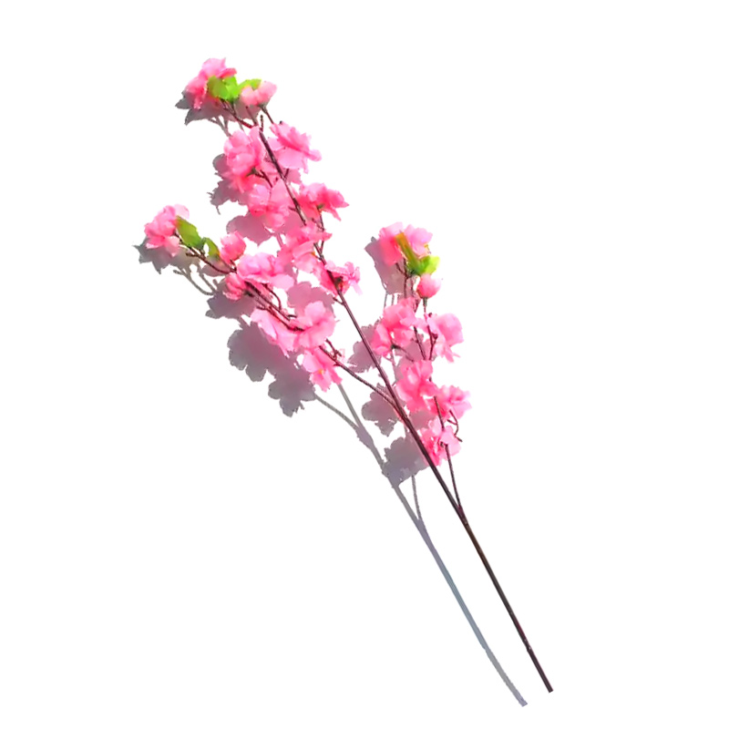汇特益 仿真桃花 假花 客厅高级仿真花单支塑料干花摆件 68厘米中桃花-粉色(单位:支)高清大图