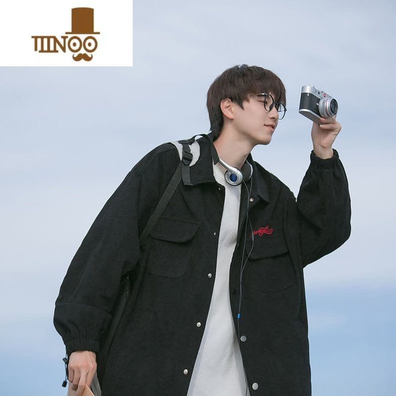 YANXU日系cityboy廓形工装夹克穿搭配一整套男装三件套灯芯绒外套图片
