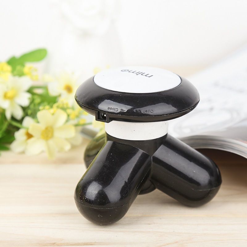 迷你按摩器小型三角电动震动便携式全身穴位颈部振动手持式多功能黑色