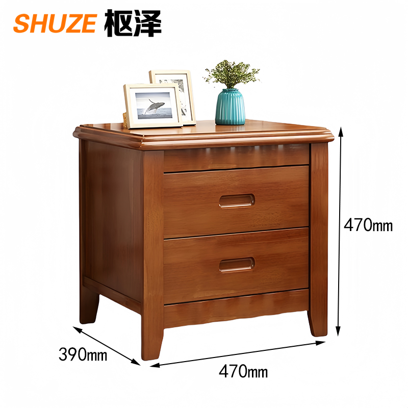 枢泽 床头柜 两抽470*390*470mm 个高清大图
