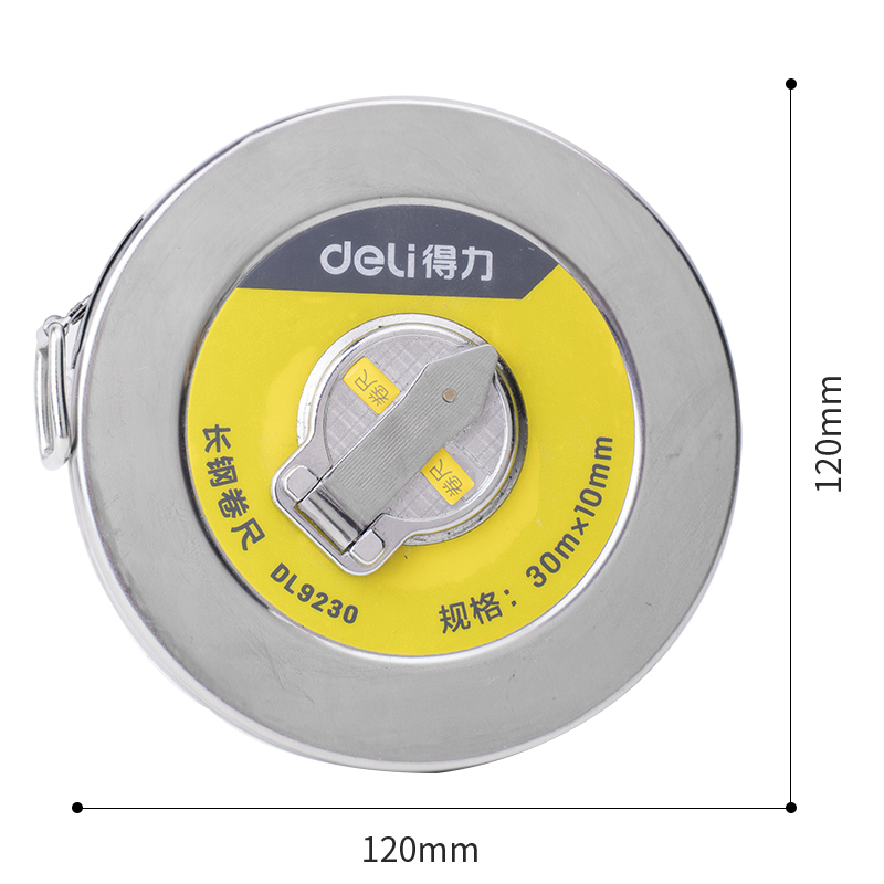 得力(deli) 30米量程工程测量尺刻度清晰长钢卷尺 30m*10mm DL9230 1把高清大图