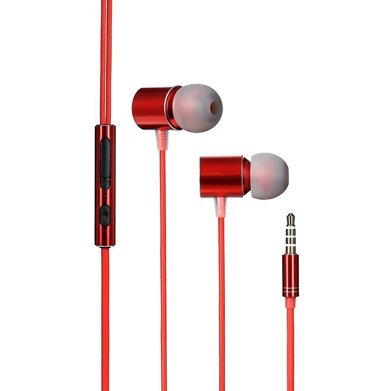 耳机入耳式新款金属耳机线带麦入耳式电脑重音