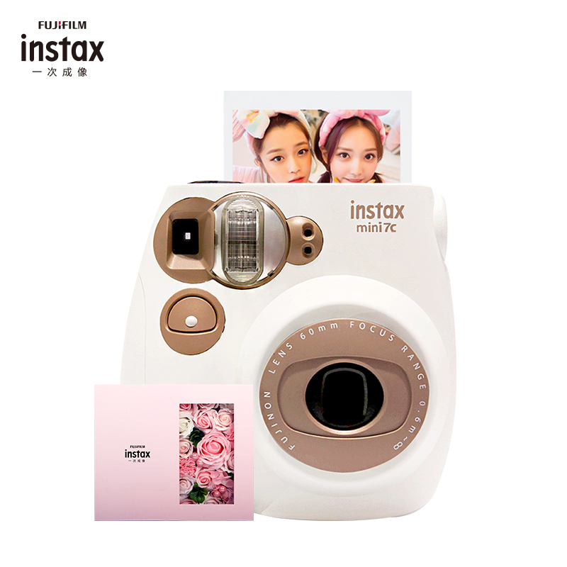 富士(FUJIFILM)INSTAX立拍立得 胶片相机 一次成像 mini7C 奶咖色 套餐六(含数模礼盒)