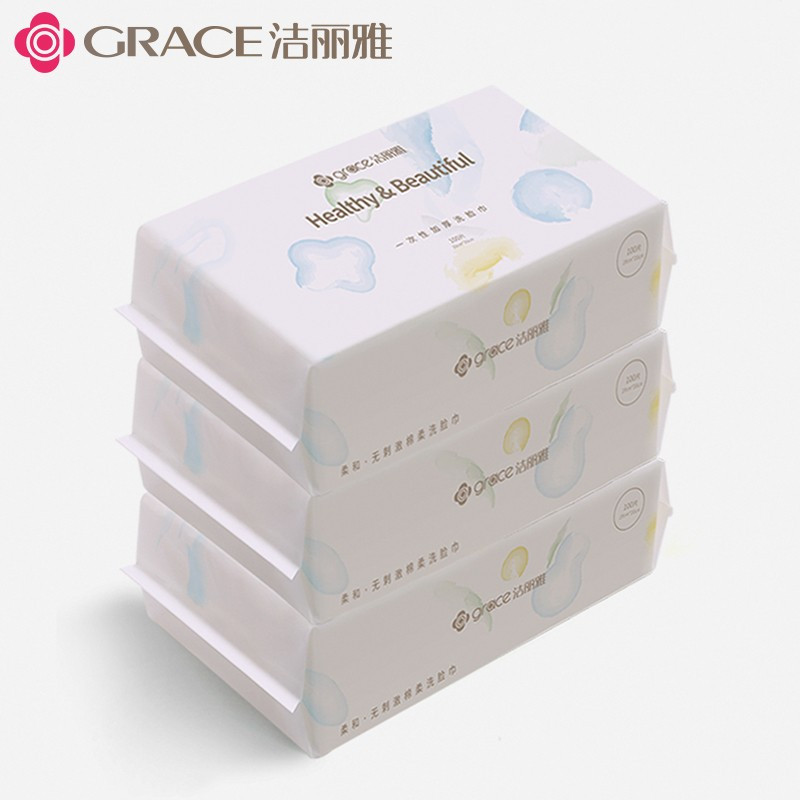 洁丽雅(grace) 一次性棉柔巾珍珠纹款 MRJ034 80片*3包