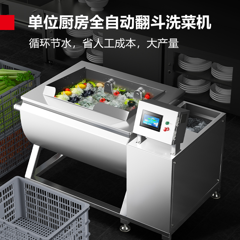 德玛仕(DEMASHI) JG-106(含安装)洗菜机 全自动洗菜机大型餐厅酒店饭商用果蔬清洗机全自动翻斗高清大图