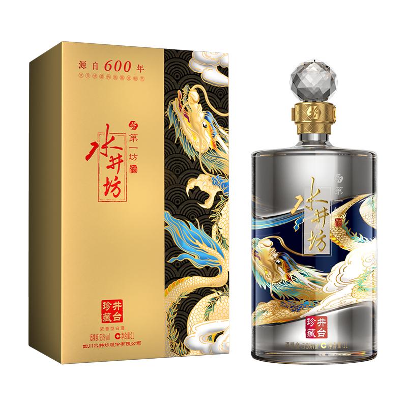 水井坊·井台珍藏(龙)53度1000mL单瓶浓香型白酒礼盒装【价格图片品牌