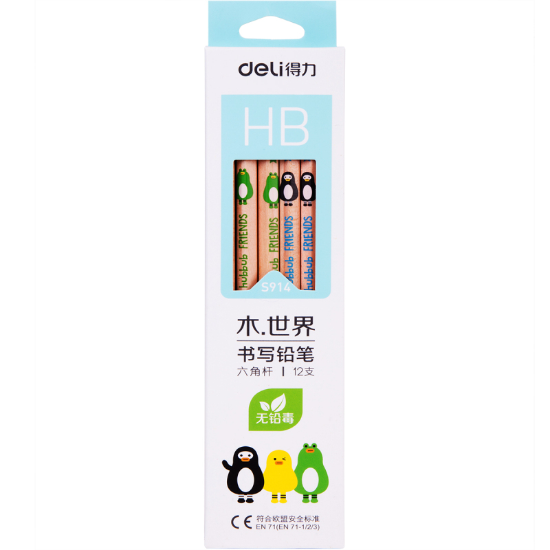 得力S914-HB书写铅笔(混)(12支/盒)(单位:盒)