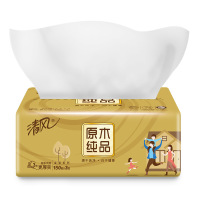 清风抽纸 原木纯品金装系列3层150抽20包餐巾纸 面巾纸 擦手纸