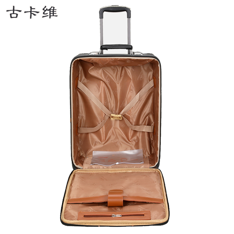 古卡维 子母拉杆箱 可定制印字 棕色24寸 ZC28816-5/套高清大图