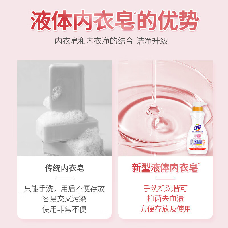 浪奇超劲除螨抑菌内衣洗衣皂液 洗衣液手洗机洗 生理期去血渍除菌藏红花香 500g高清大图