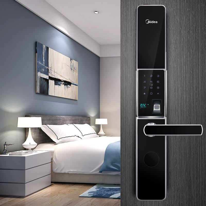 美的(Midea)BF300 智能指纹锁 密码锁 智能安防电子锁门锁指纹锁密码锁斜舌通用型铝合金