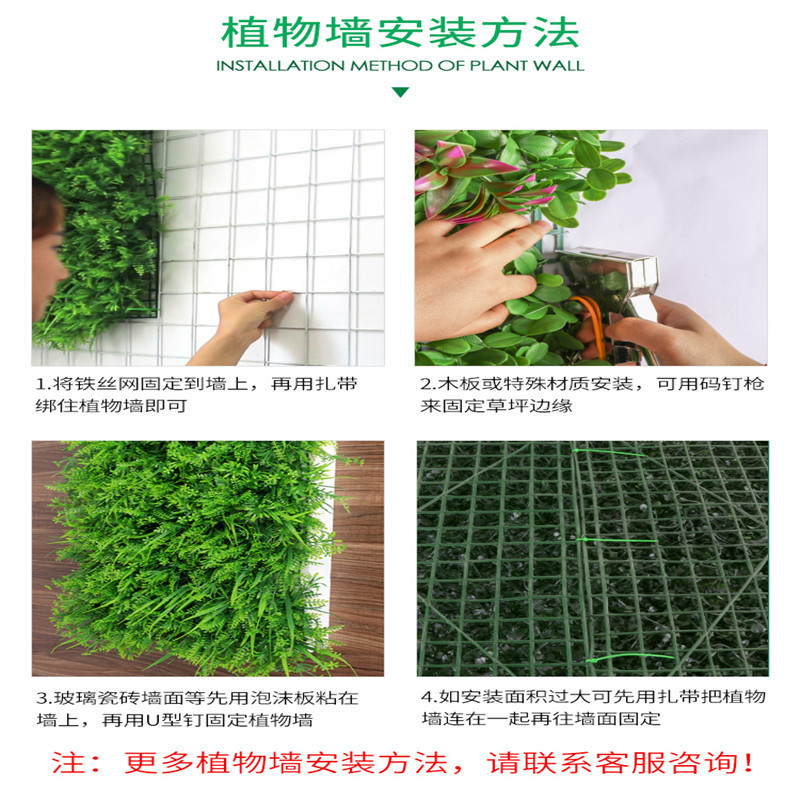 绿植墙仿真植物草坪墙 混合金钱草
